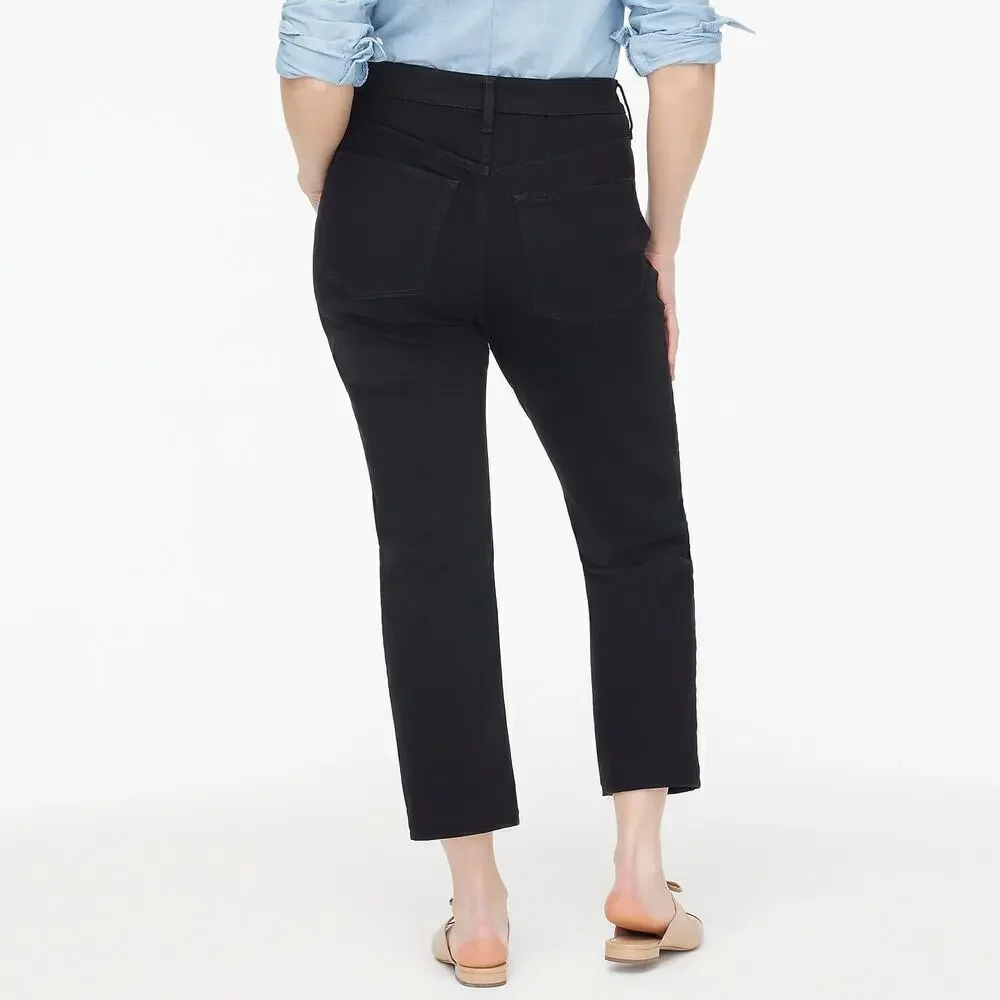 J. Crew Factory Curvy Essential Jeans Straight Leg All Day Stretch Black NWT 33